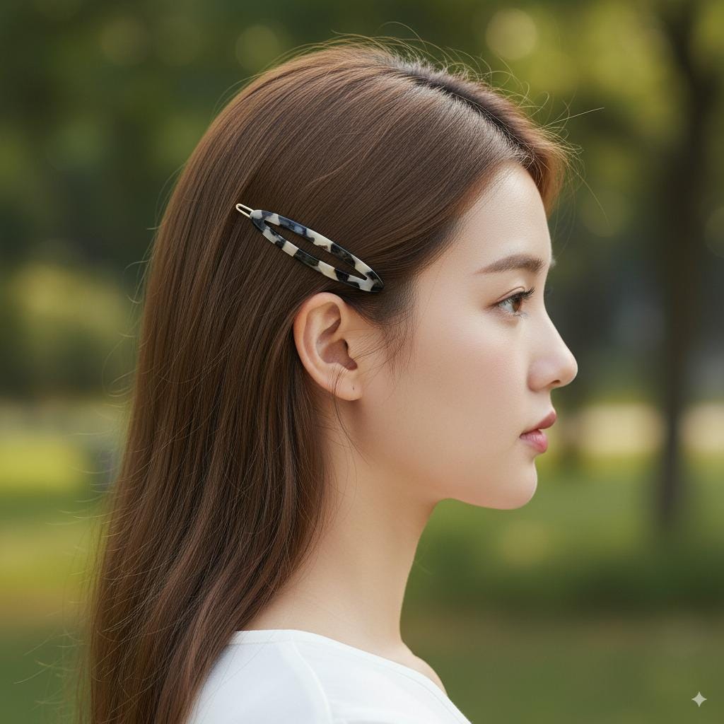 Raurence Oval Long Bobby Pin (2.6 Inch) / Luxurious French Hair Pin / Hair Accessory for Woman / Mini Claw Clip / Snap Pin for Thin Hair