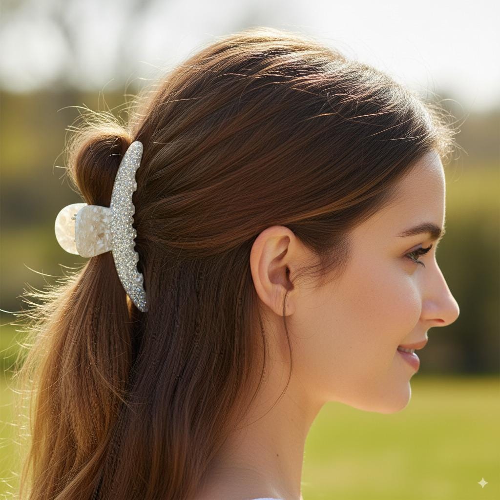 Tortoise Shell Leopard Elle Cubic Hair Claw Clip / Luxurious Cellulose French Hair Pin / Hair Accessory for Woman / Large Hair Clip