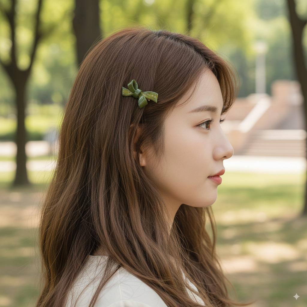 Pure Color Extra Mini Double Ribbon Hair Claw Clip (1.8 Inch) / Alligator Hair Clip for Woman / French Barrette for Girls