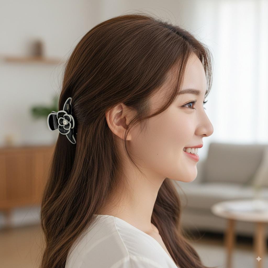 Pastel Color Lovely Camellia Flower Hair Clip (2.6 Inch) / Luxurious French Hair Pin / Hair Accessory for Woman