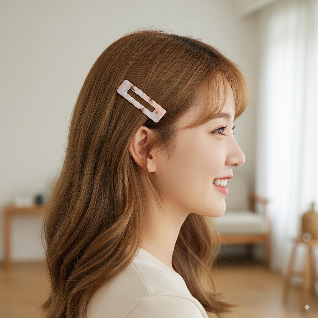 Leopard Aurora Square Snap Clip (2.6 Inch) / Tortoise Marble Hairgrip Barrette / French Hair Pin / Tic Tac Hair Clip Pin