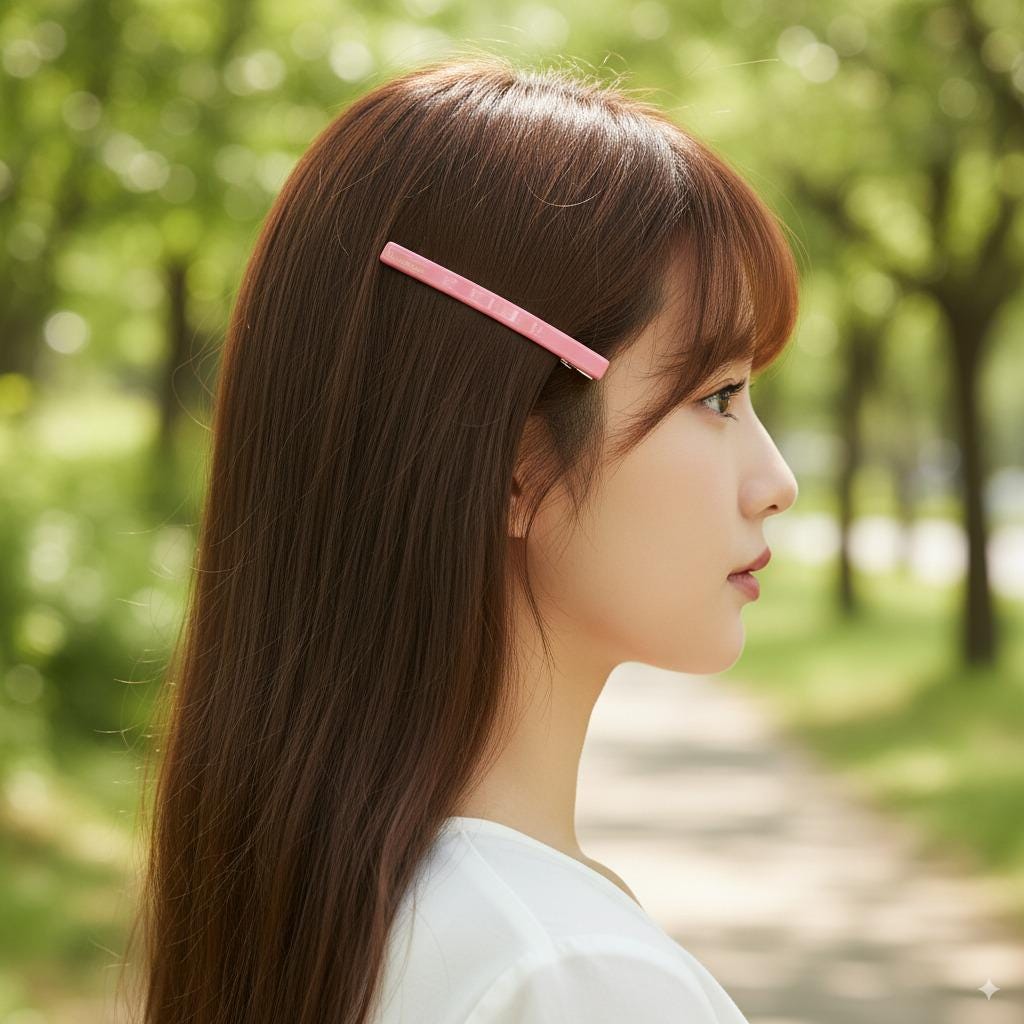 Pure Color Simple Line Hair Barrette (3.3 Inch) / Luxurious French Hair Pin / Automatic Hair Clip