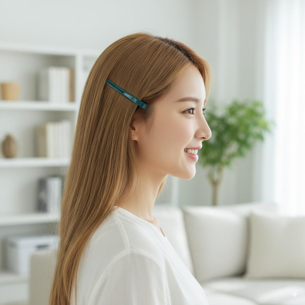 Pure Color Simple Line Hair Barrette (3.3 Inch) / Luxurious French Hair Pin / Automatic Hair Clip