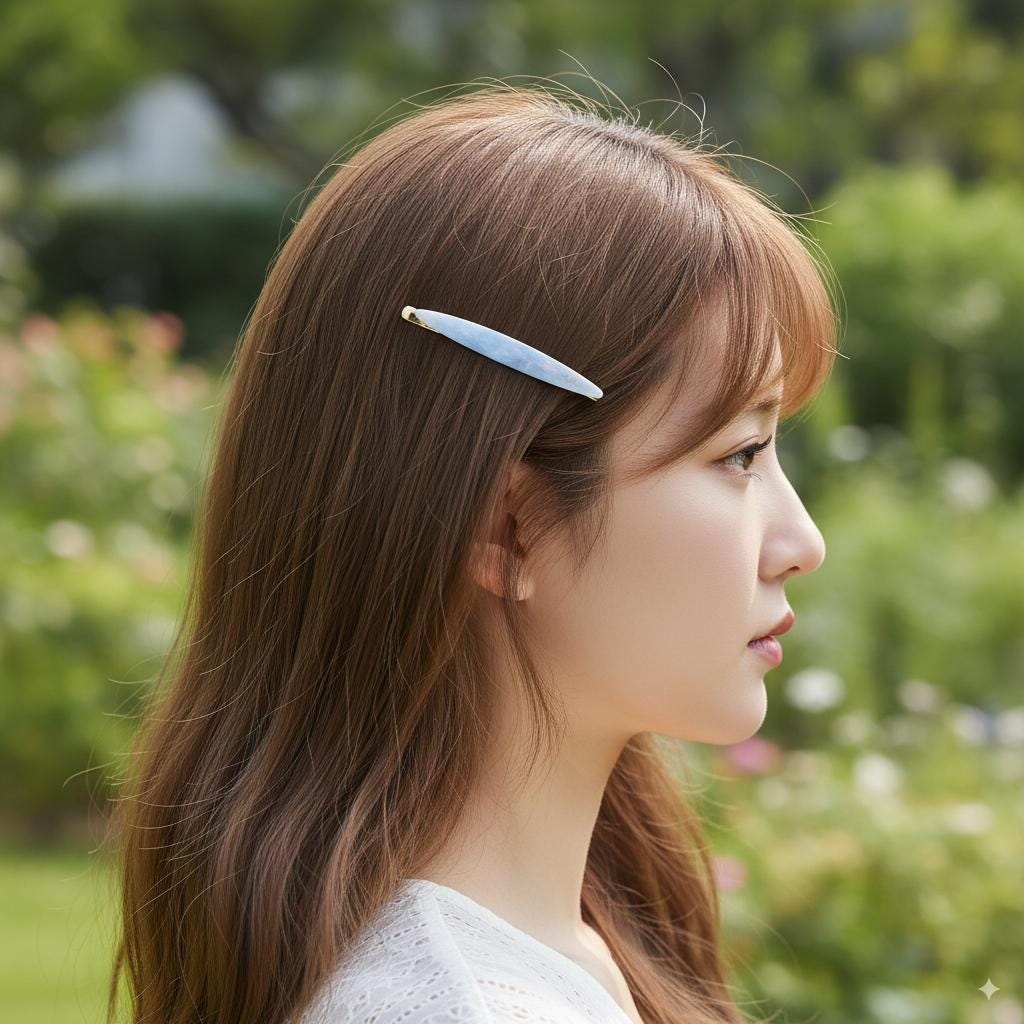 Leopard Long Oval Round Hair Stick Hairpin (2.6 Inch) / Cute Tortoise Shell French Hair Pin / Hair Accessory for Woman