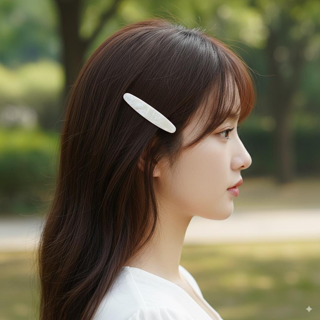 Tortoise Shell Leopard Simple Round Mini Hair Clip (2.6 Inch) / Cute French Hair Pin / Hair Accessory for Woman