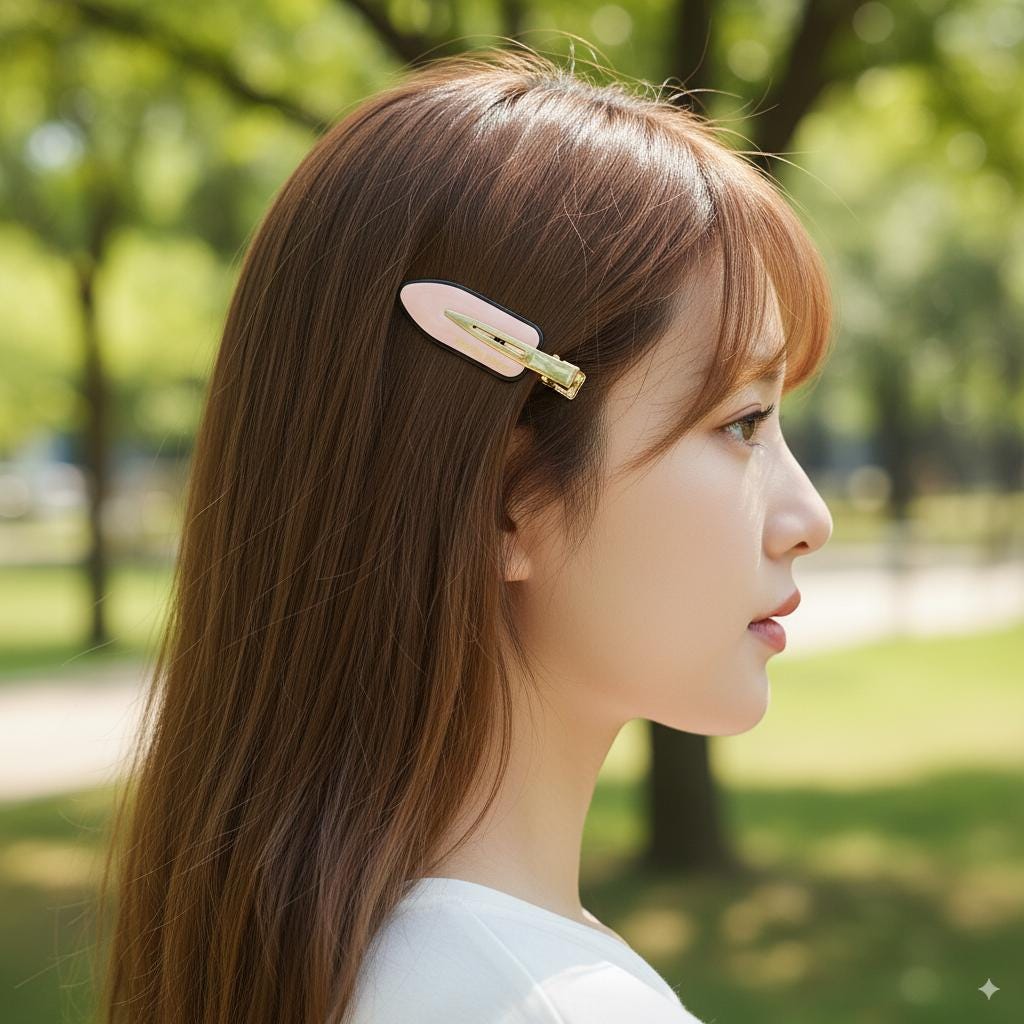 Leopard Aurora Cute Flat Back Stage Mini Hair Claw Clip / Simple Small French Hair Pin / Crocodile Hair Clip for Woman