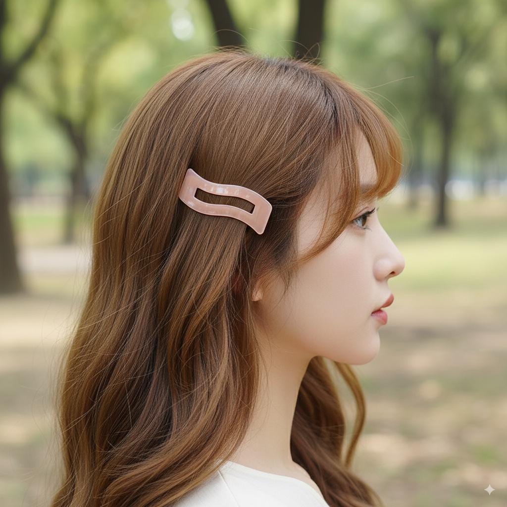 Pure Color Square Wave Snap Clip (2.4 Inch) / Cute French Hairgrip Barrette / French Hair Pin / Tic Tac Hair Clip Pin