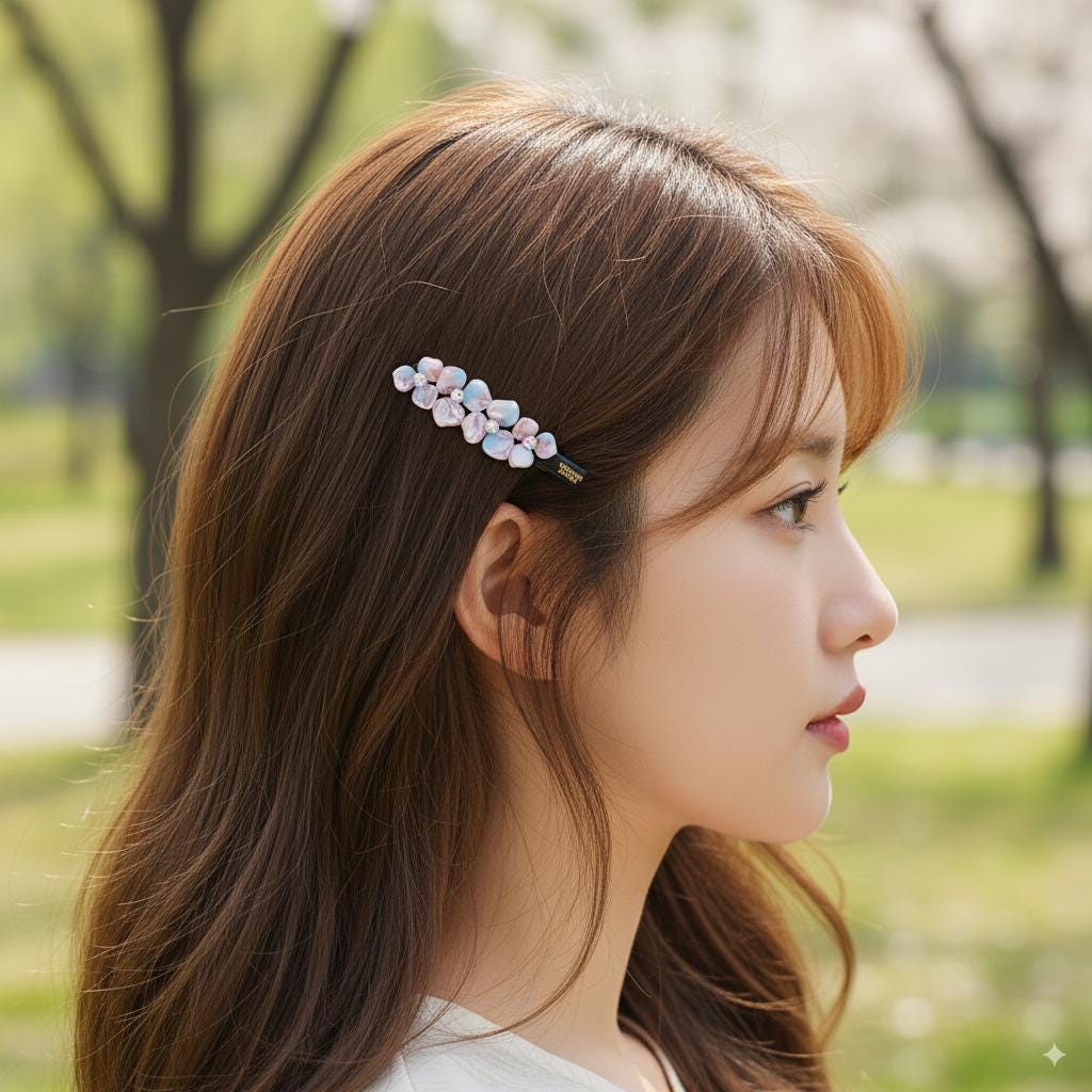 Art Aurora Cubic Flower Hair Clip / Fashionable French Hair Pin / Hair Barrette for Woman / Alligator Hair Clip