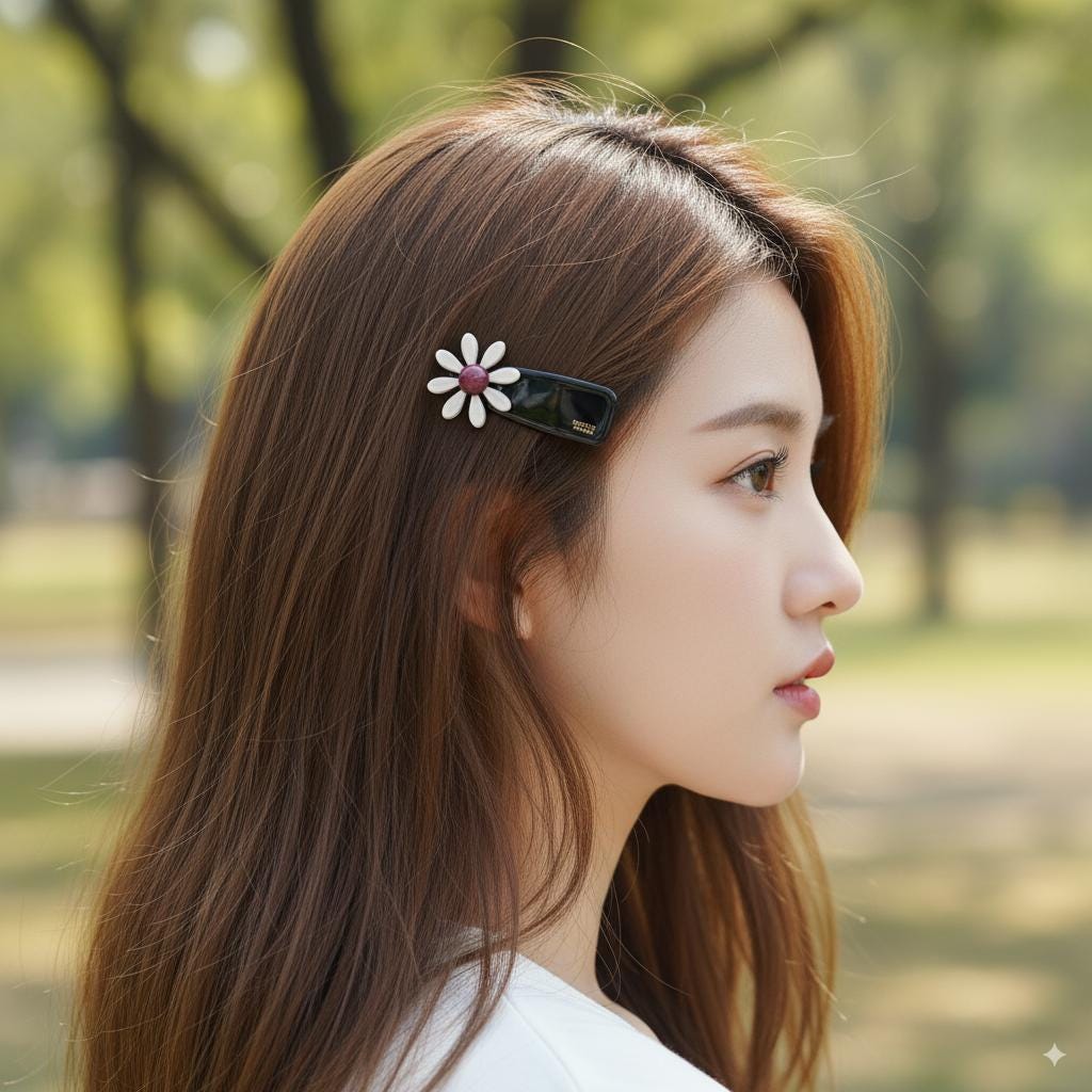 Sunflower Triangle Clip Side Hair Claw Clip (2.3 Inch) / Cute French Pin / Alligator Hair Clip for Woman