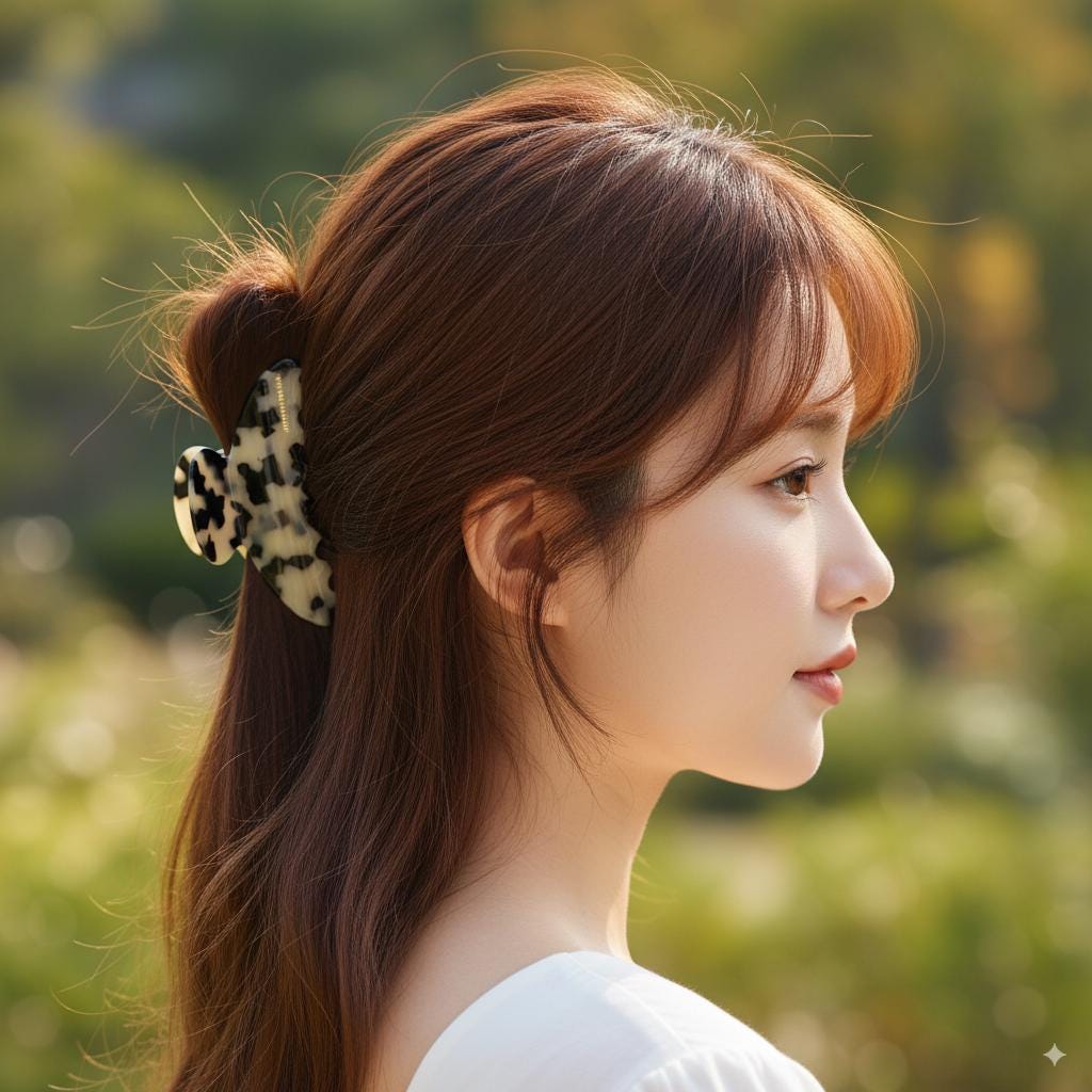 Leopard Print Simple Half-Moon Hair Claw Clip (3.5 Inch) / Elegance Leopard French Hair Pin / Hair Barrette for Woman