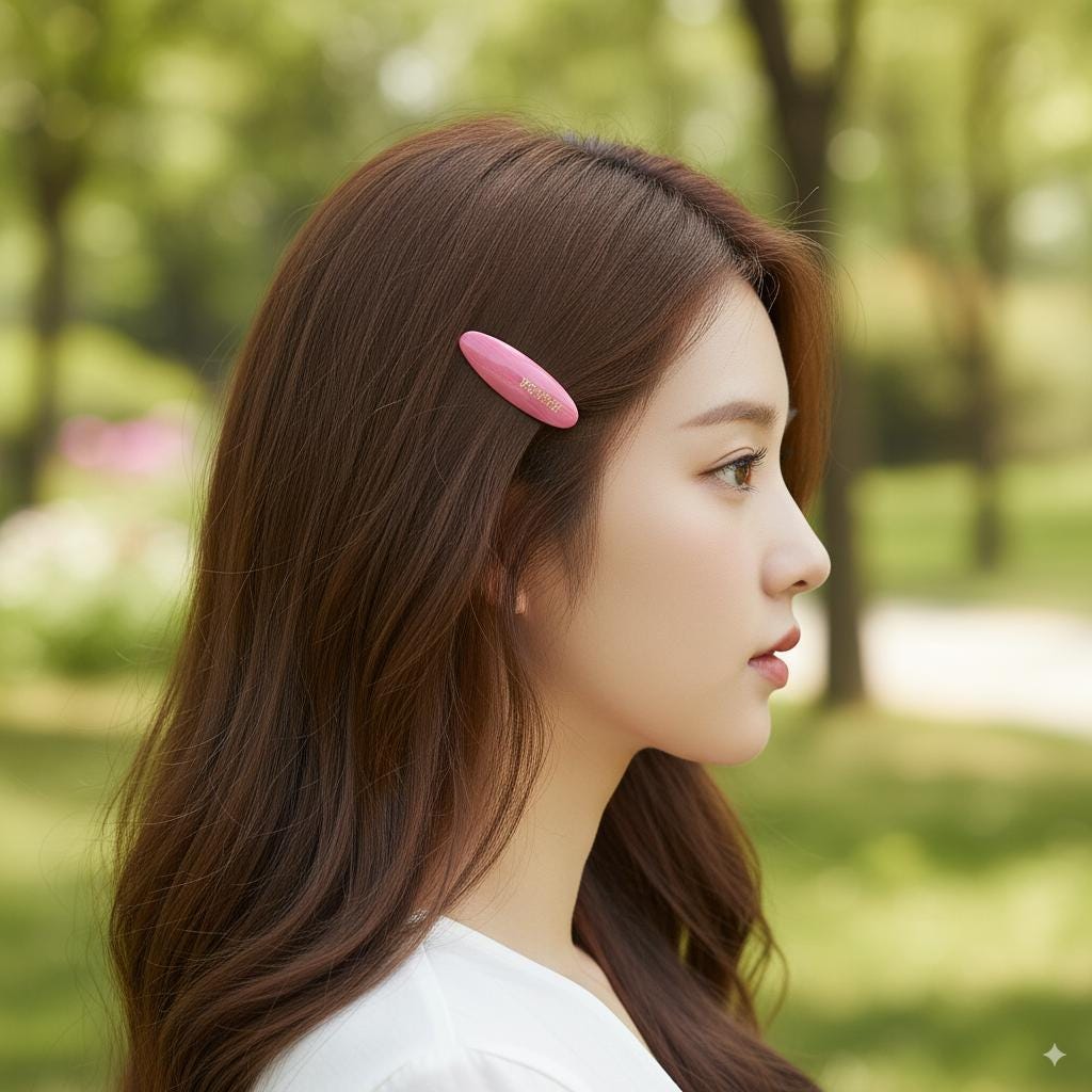 Luxurious Ultra-Mini Slim Oval Hair Clip (1.7 Inch) / Vivid Color French Pin / Alligator Hair Clip for Woman