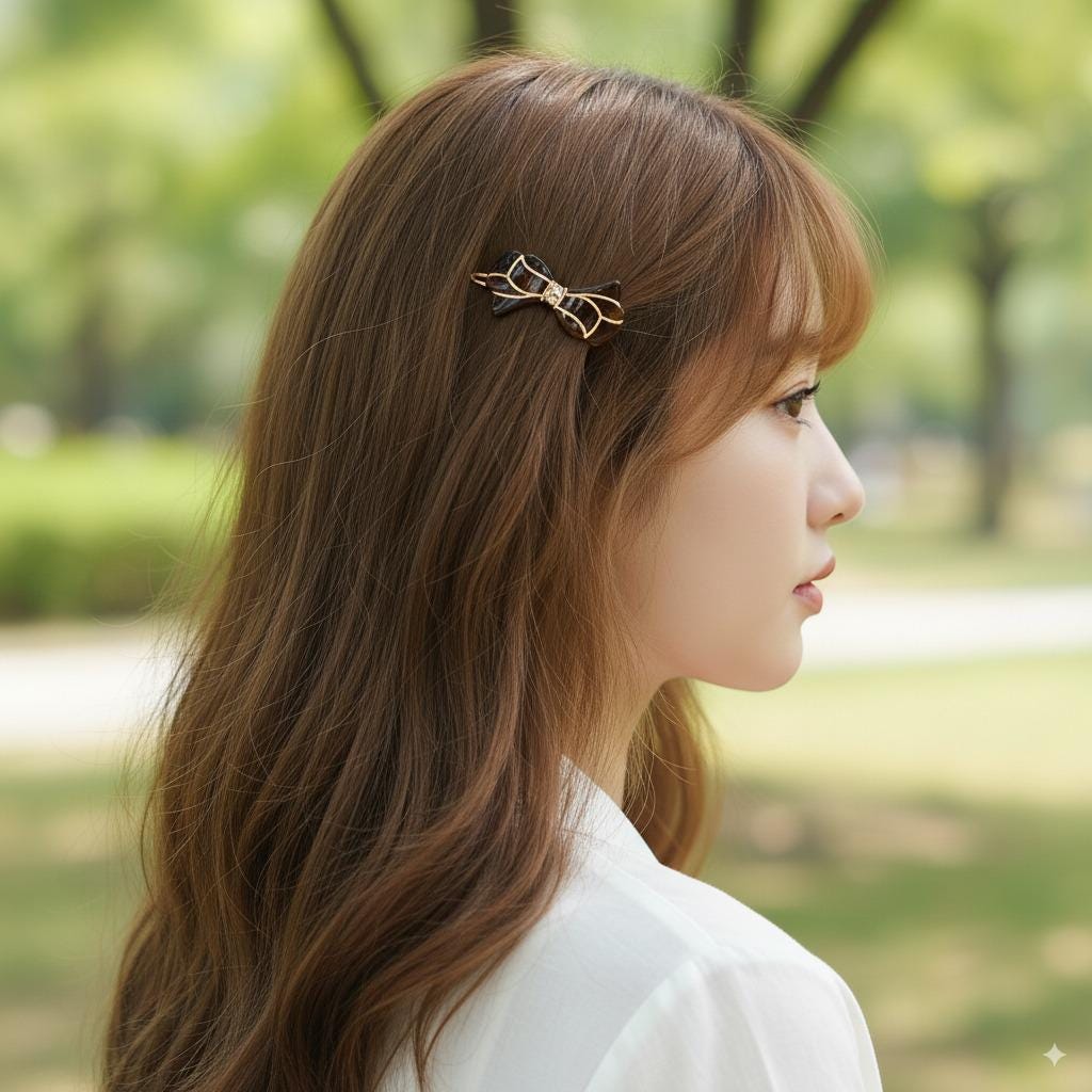 Laurence Annie Ribbon Small Bobby Pin (1.7 Inch) / Luxurious French Hair Pin / Hair Accessory for Woman / Mini Hair Clips