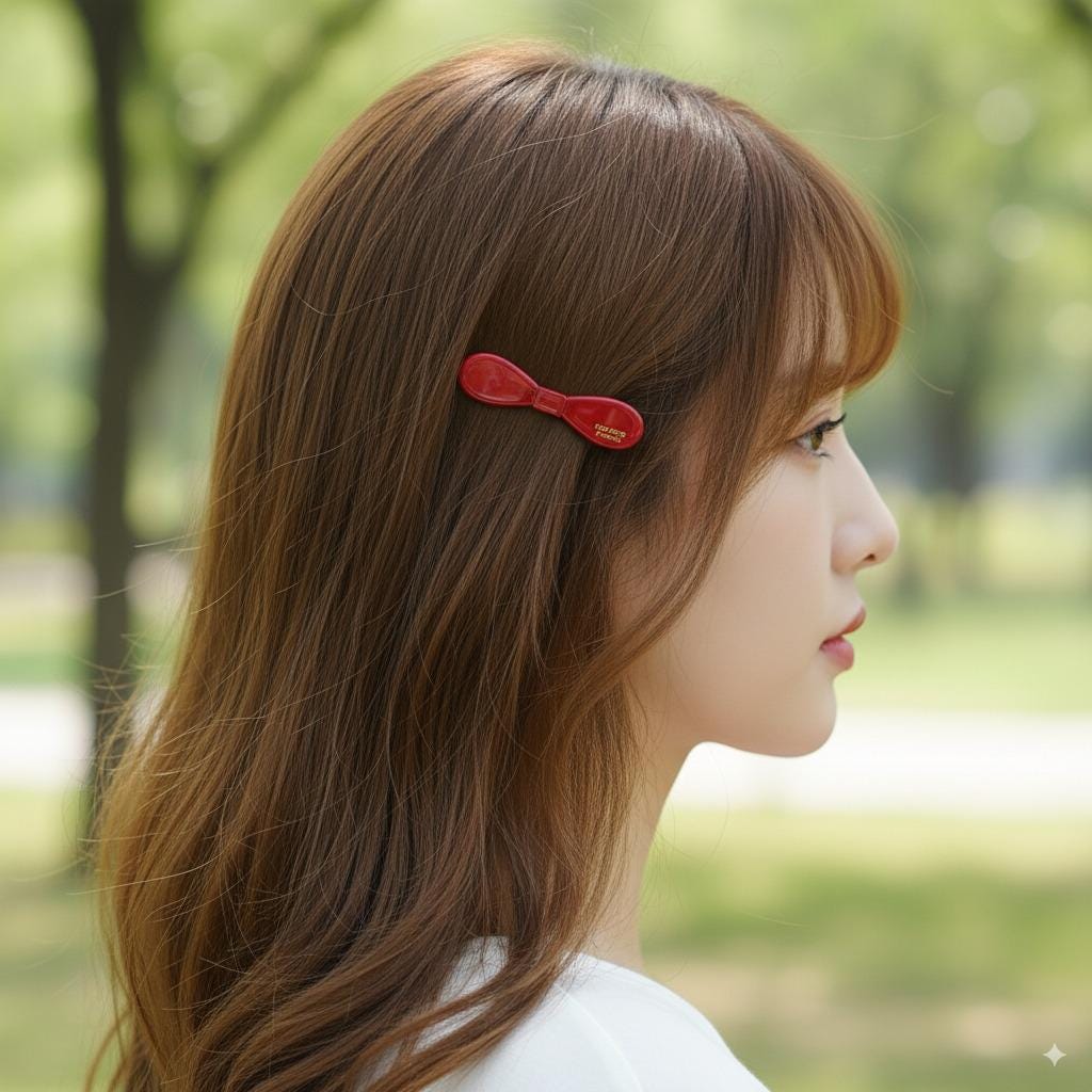 Round Ribbon Mini Hair Clips / Pure Color Extra Small French Hair Pin / Alligator Hair Clip for Girl / Hair Barrette for Woman