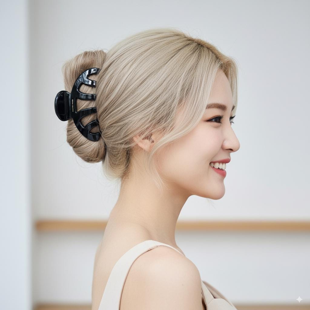 Luxurious Half-Moon Bridge Updo Hair Claw (4.1 Inch) / Elegance French Hair Pin / Hair Barrette for Woman