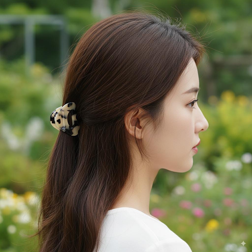 Beanie Hair Clip Claw (2.0 Inch) / Tortoise Shell Small French Hair Pin / Hair Barrette for Woman / Acrylic Hair Claw