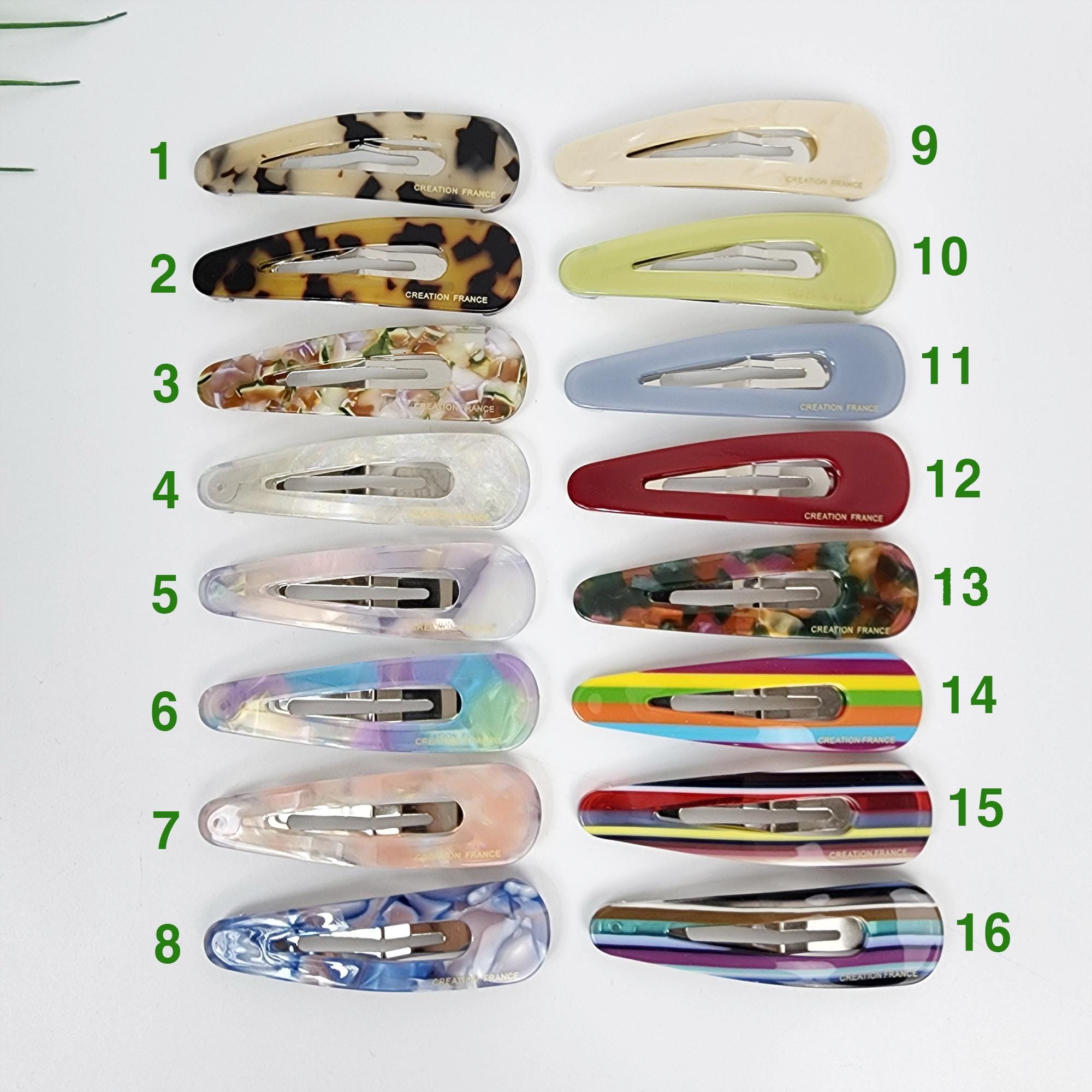 Leopard Aurora Triangle Medium Size Snap Clip (3.0 Inch) / Tortoise Marble Hairgrip Barrette / Tic Tac Hair Clip Pin / French Hair Pin