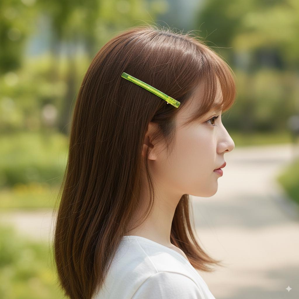 Luxurious Clear Slim Straight Side Hair Claw (3.1 Inch) / Elegance French Hair Pin / Hair Barrette for Woman