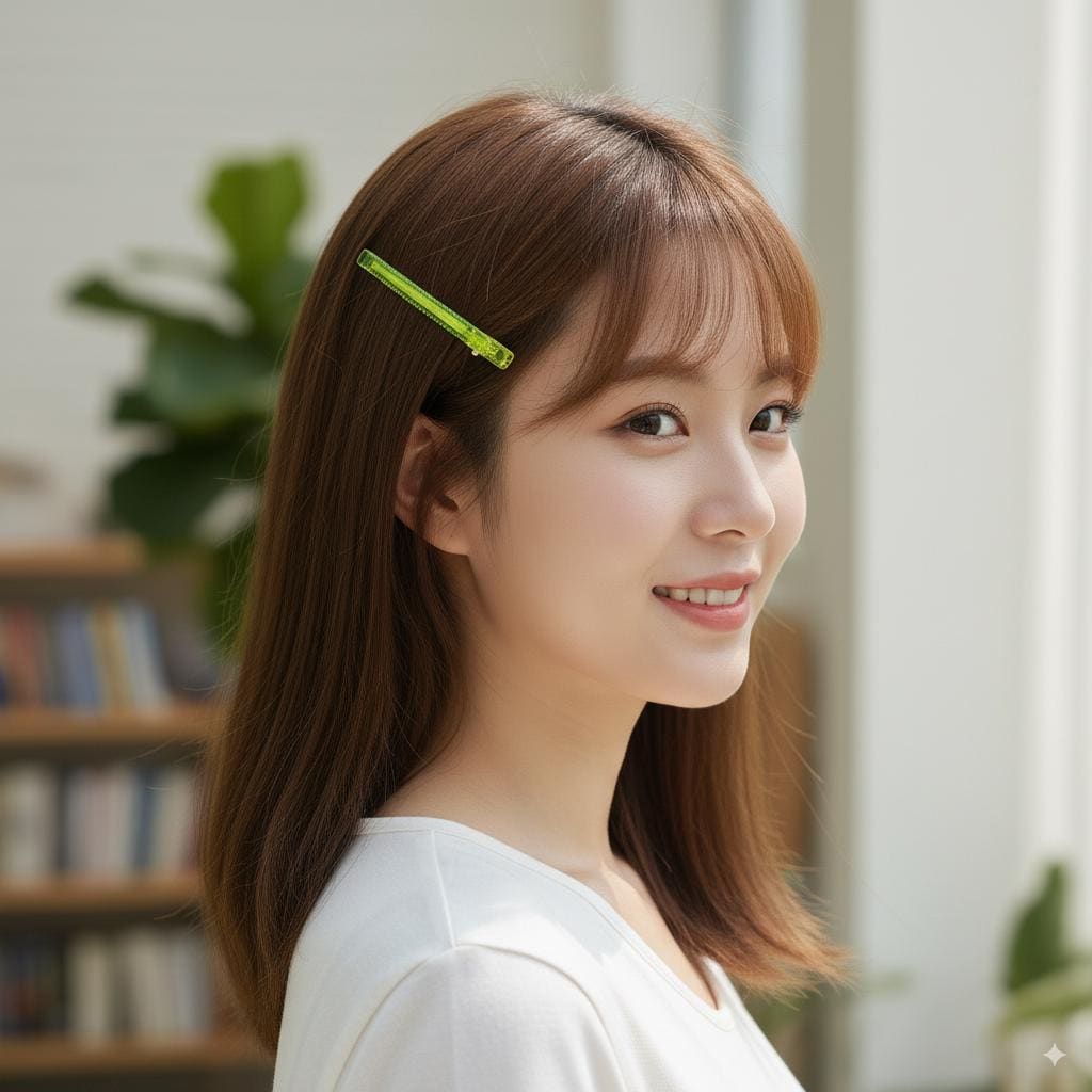 Luxurious Clear Slim Straight Side Hair Claw (3.1 Inch) / Elegance French Hair Pin / Hair Barrette for Woman