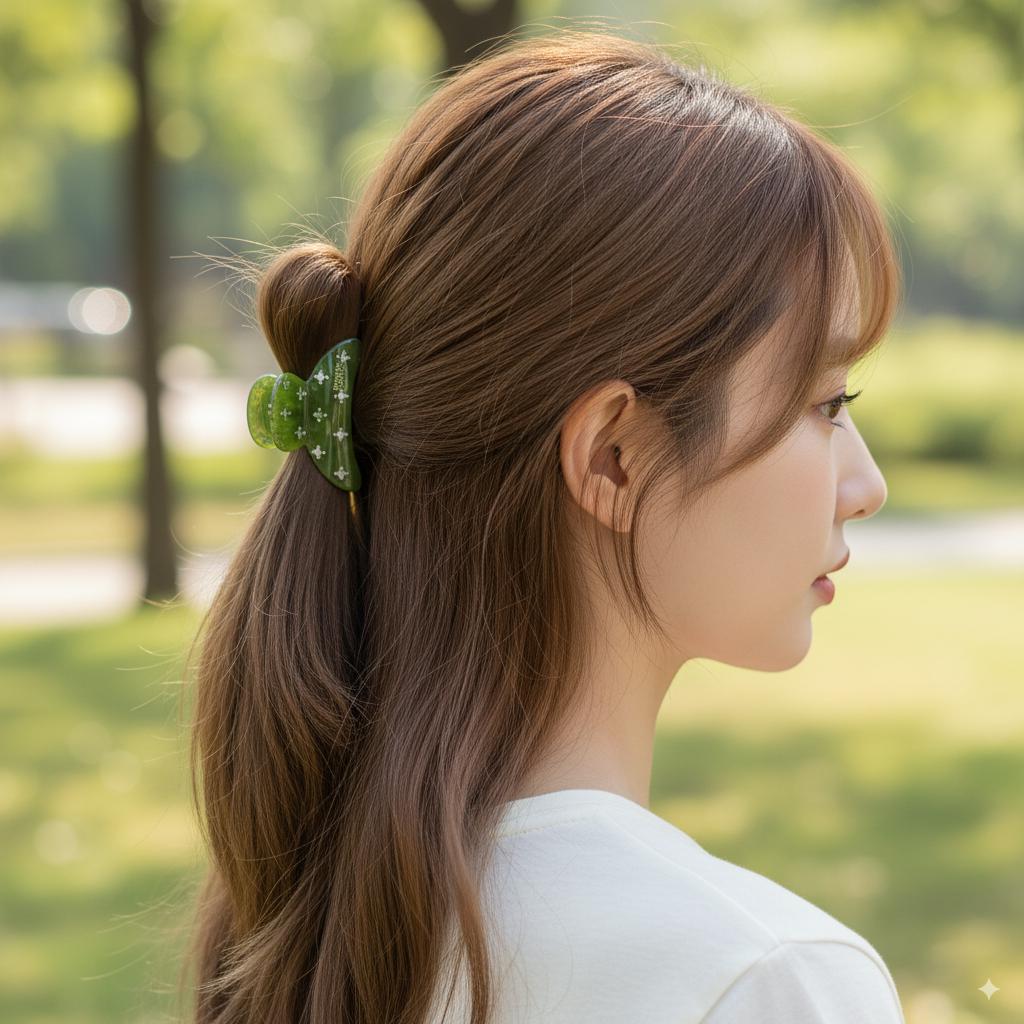 New Color Half Moon Cubic Point Double Small Hair Claw (1.9 Inch) / Vivid Color French Pin / Alligator Hair Clip for Woman