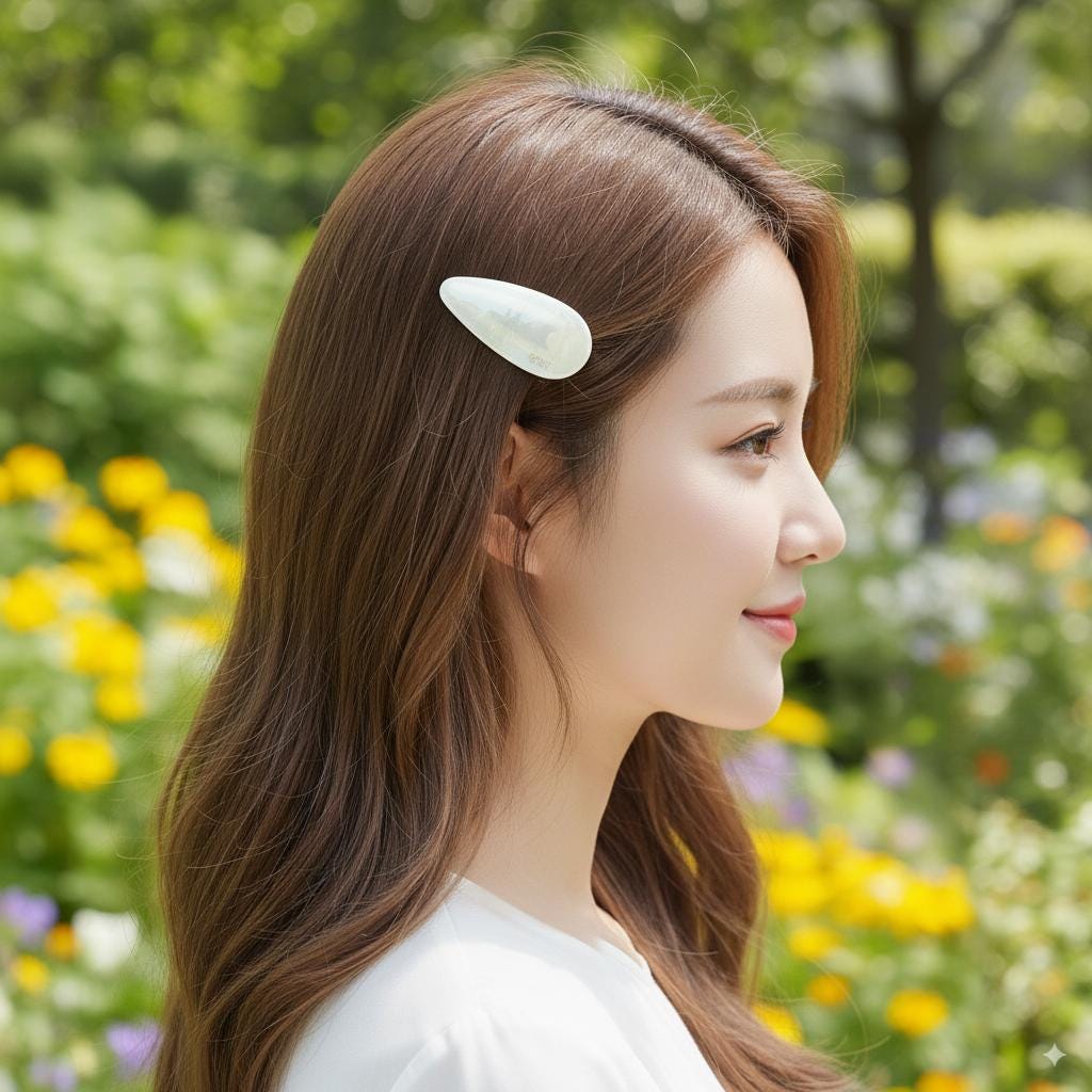 Simple Flat Round Triangle Hair Clip (2.2 Inch) / Tortoise Marble Hairgrip Barrette / French Hair Pin / Tic Tac Hair Clip Pin