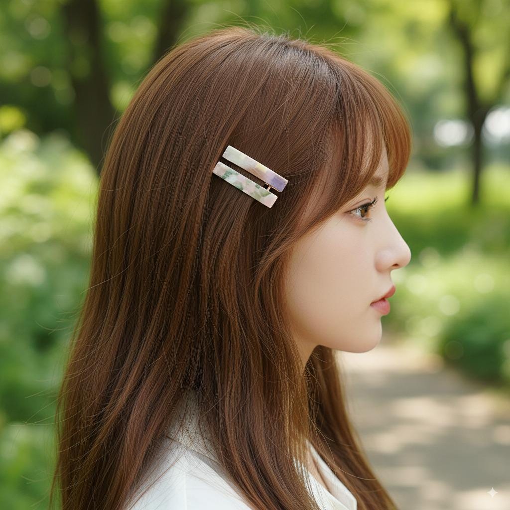 Cute Extra Mini Hair Clips (1.6 Inch) / Tortoise Shell Small French Hair Pin / Hair Accessory for Woman / Square French Barrette