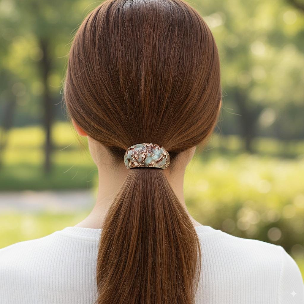 Leopard Round Curve Hair Tie / Tortoise Shell Ponytail Holder / Hair Accessory for Woman / French Hair Tie