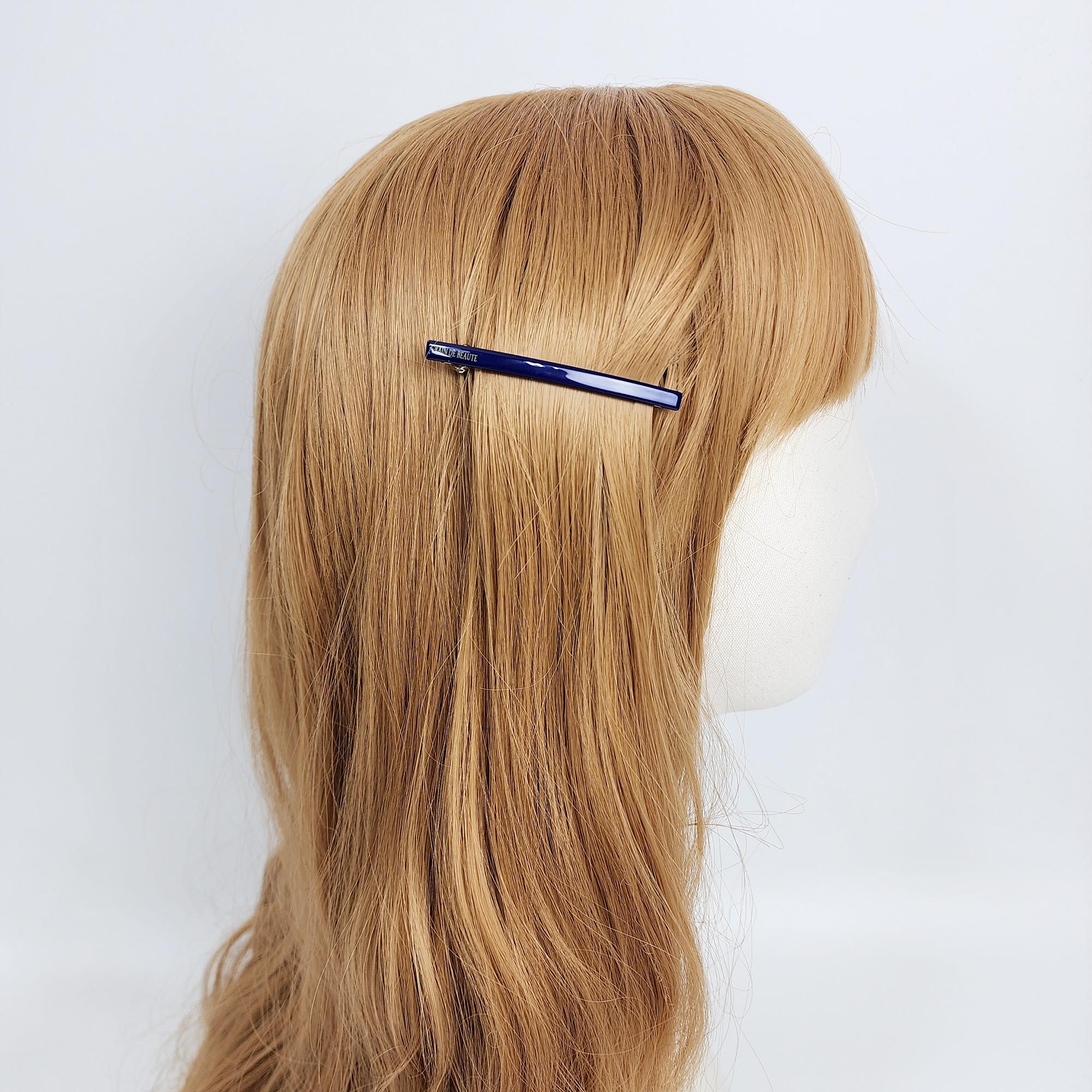 Pure Color Mini Slim Hair Barrette (2.6 Inch) / Tortoise Shell French Hair Pin / Hair Accessory for Woman / Automatic Hair Clip