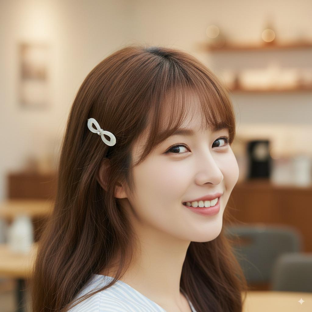 Leopard Marble Extra Mini Bobby Pin with Cubic (1.8 Inch) / Tortoise Marble French Hair Pin Clip / Hair Accessory for Woman / Bow Barrette