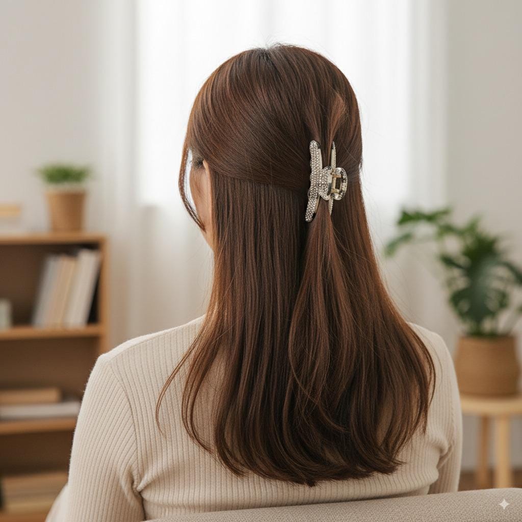 Luxurious French Hair Pin with Cubic / Small Hair Claw Clip / Leopard French Barrette / Hair Accessory for Woman