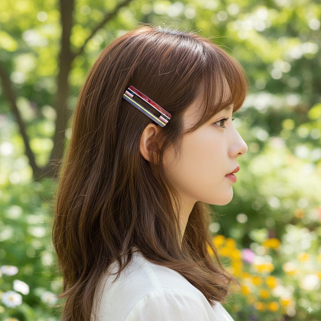 Leopard Aurora Square Snap Clip (2.6 Inch) / Tortoise Marble Hairgrip Barrette / French Hair Pin / Tic Tac Hair Clip Pin