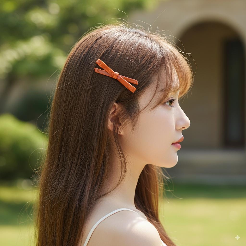 Luxurious Simple Ribbon Side Clip Hair Claw Clip (2.9 Inch) / Vivid Color French Pin / Alligator Hair Clip for Woman