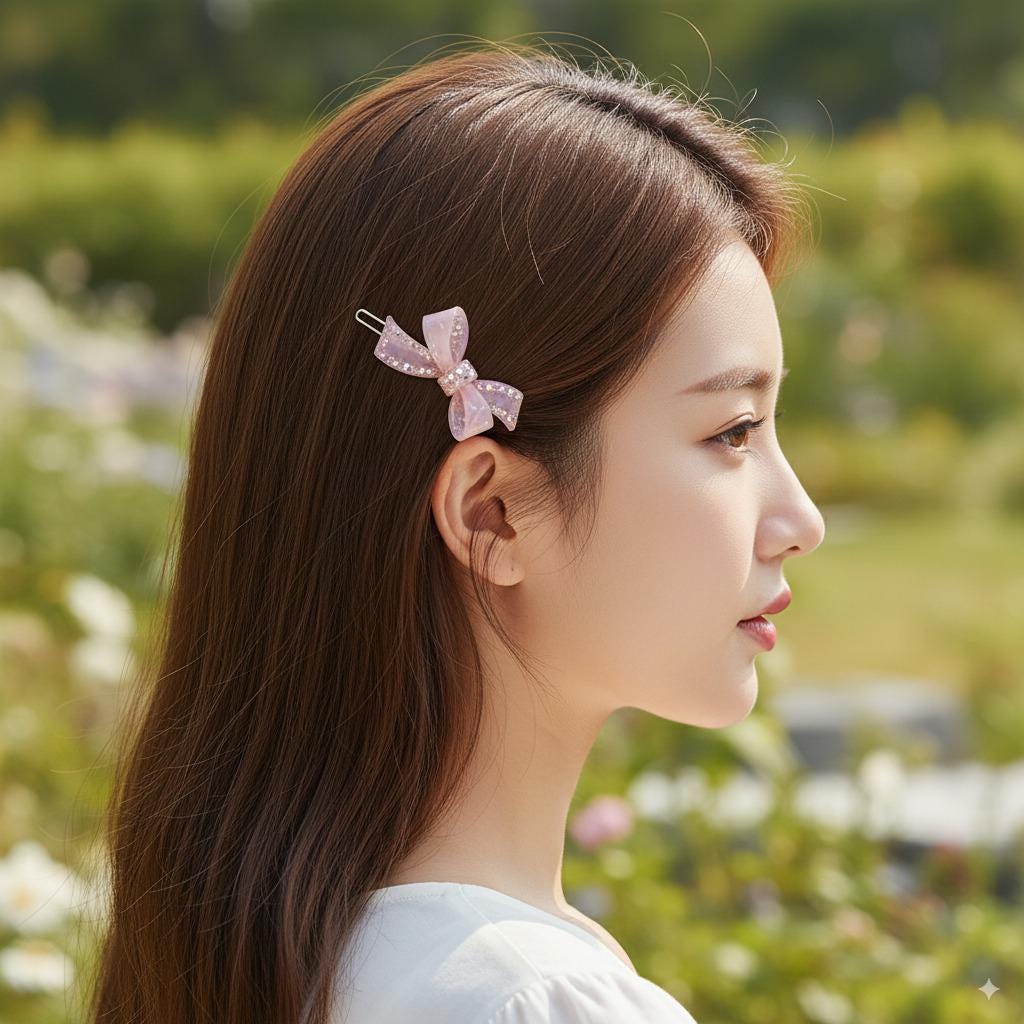 Leopard Aurora Cubic Double Ribbon Bobby Pin (2.8 Inch) / Vintage French Hair Pin / Hair Accessory for Woman / Bow Barrette