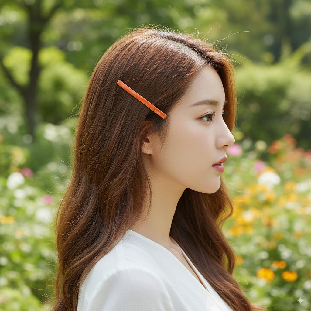Simple Slim Line Long Alligator Hair Clip (3.1 Inch) / Pure Color Hair Barrette / Hair Accessory for Woman