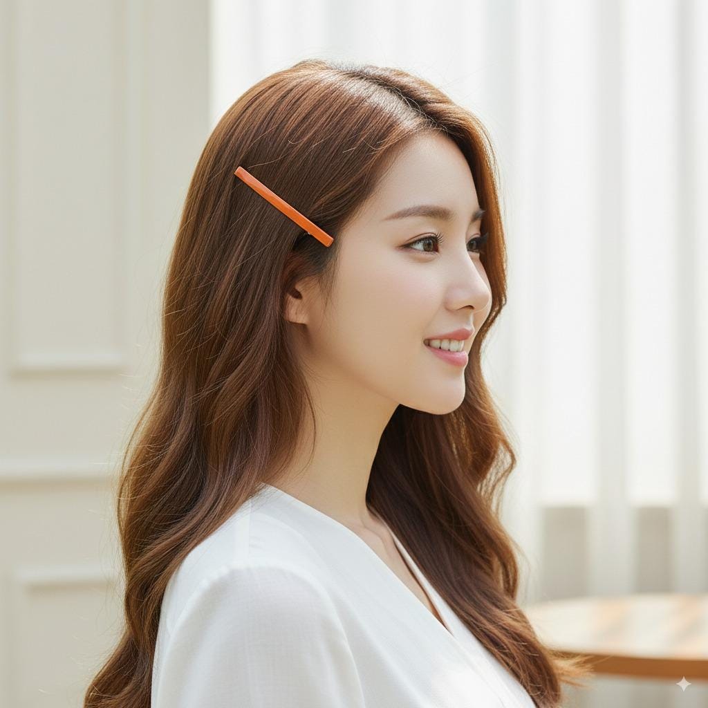 Simple Slim Line Long Alligator Hair Clip (3.1 Inch) / Pure Color Hair Barrette / Hair Accessory for Woman