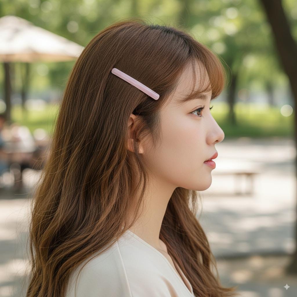 Pure Color Oval Long Bobby Pin (3.3 Inch) / Simple Leopard French Hair Pin / Hair Accessory for Woman / Snap Clip for Thin Hair
