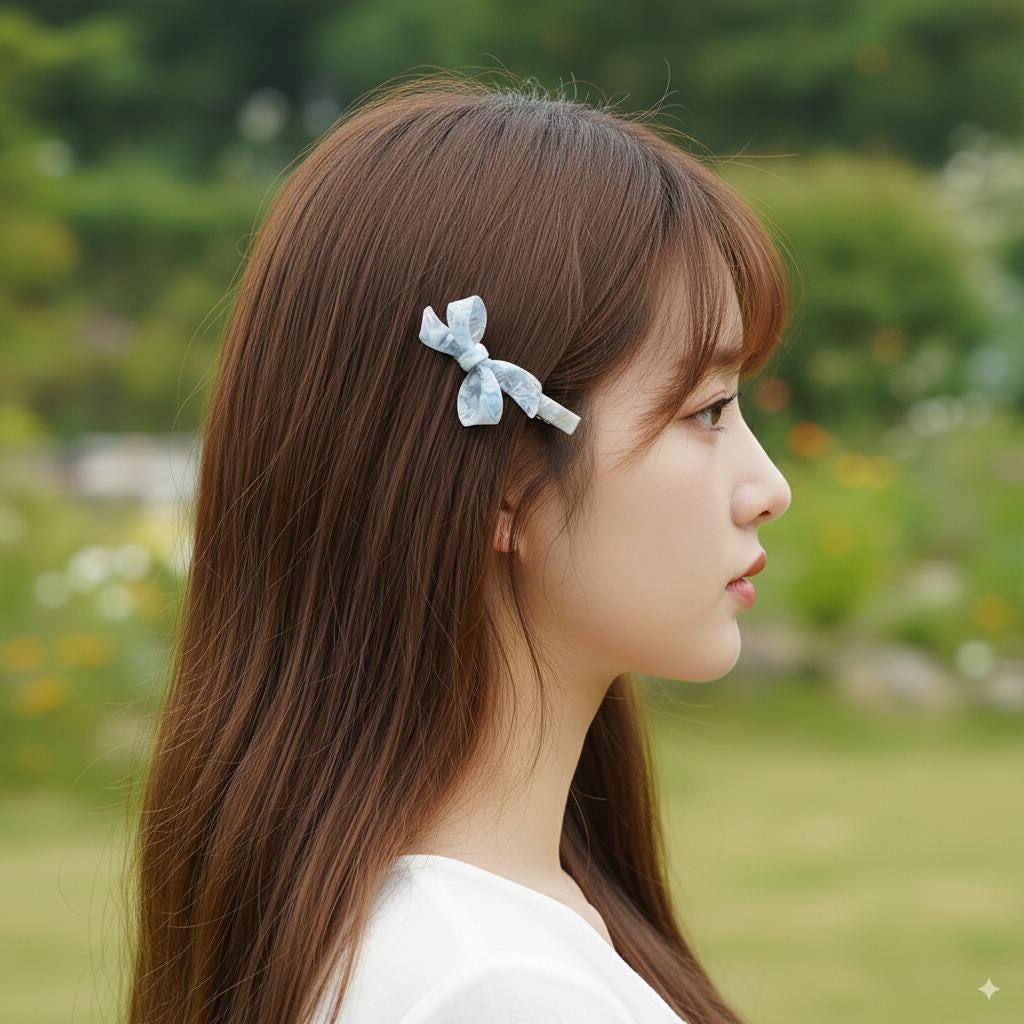 Double Ribbon Hair Claw Clip / Tortoise Shell French Hair Pin / Hair Accessory for Woman / Alligator Hair Clip for Girl