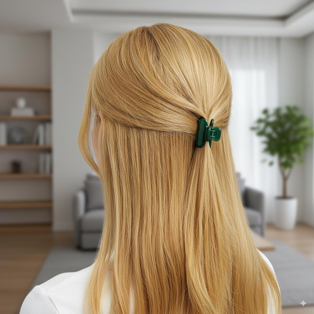 Luxurious Ultra Mini Round Square Point Hair Claw Clip (1.0 Inch) / Cute Tortoise Shell French Hair Pin / Small Hair Clips