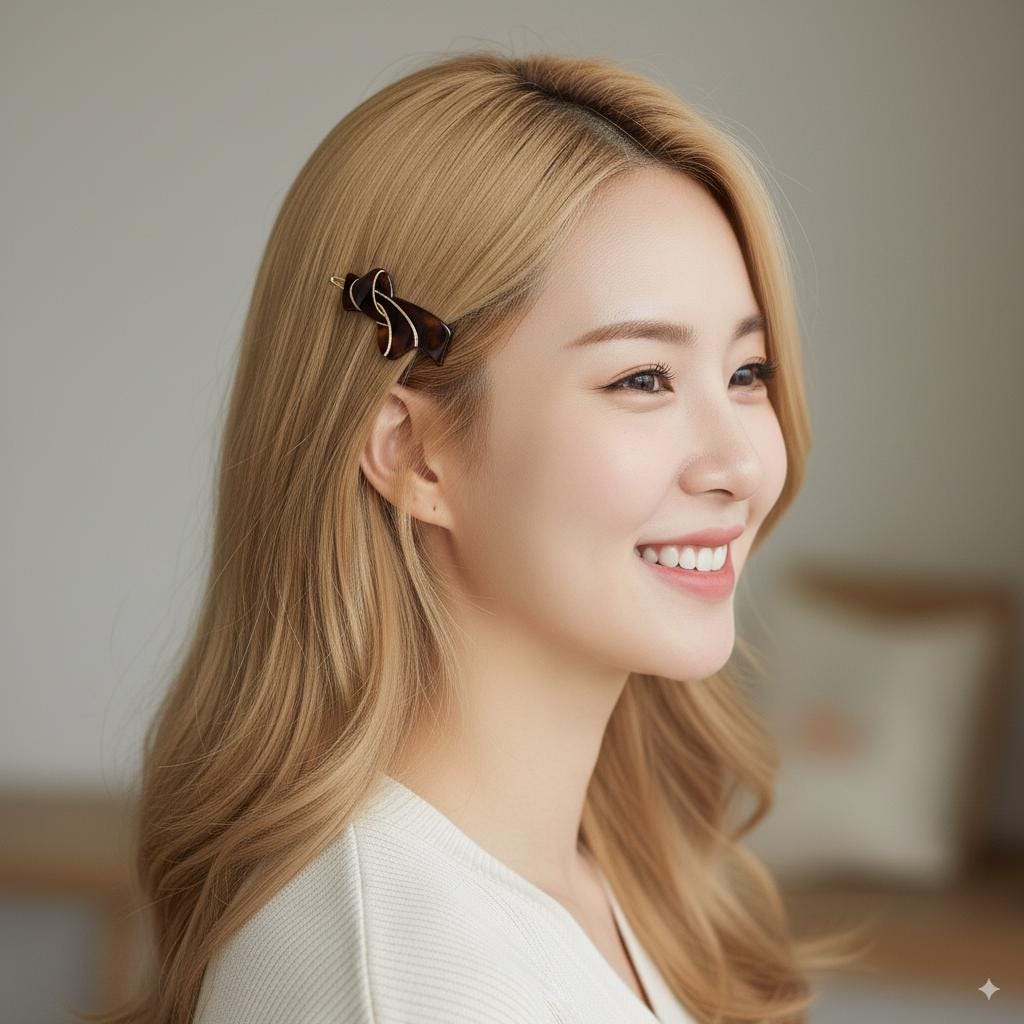 Laurence Muffler Ribbon Bobby Pin (1.8 Inch) / Luxurious Small French Hair Pin / Hair Accessory for Woman / Mini Hair Clips