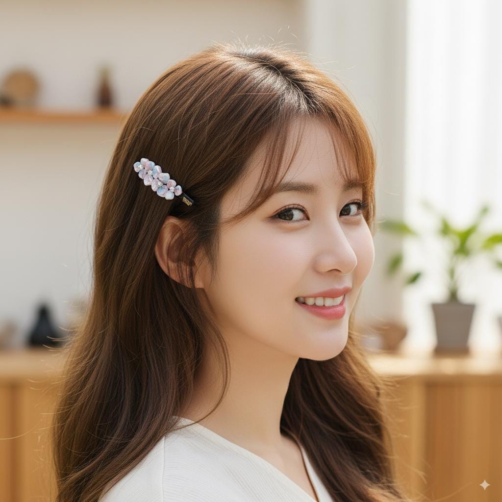 Art Aurora Cubic Flower Hair Clip / Fashionable French Hair Pin / Hair Barrette for Woman / Alligator Hair Clip