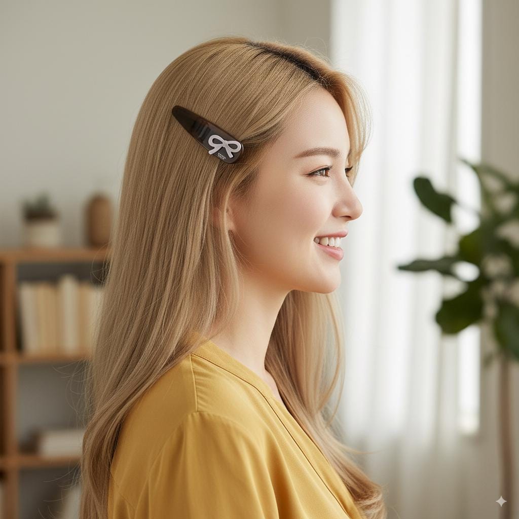 Mini Ribbon Point Triangle Barrette Bobby Pin (3.0 Inch) / French Hairgrip Barrette / French Hair Pin / Tic Tac Hair Clip Pin