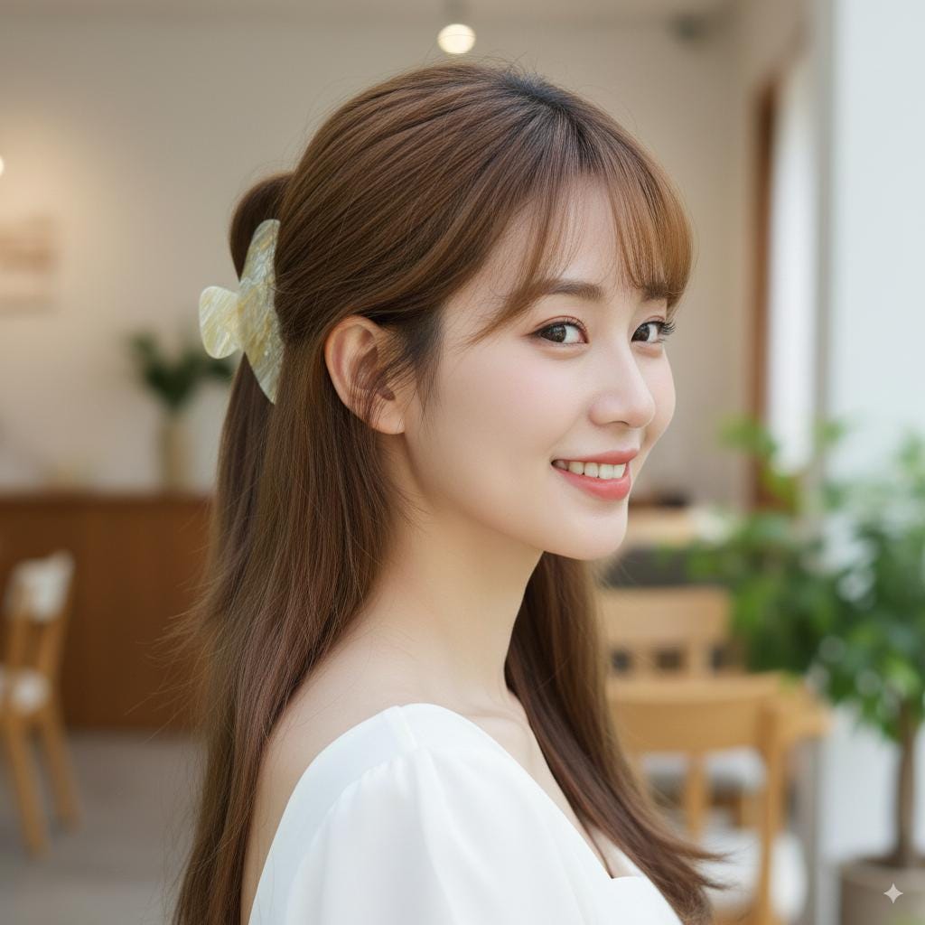 Flat Half Moon Half-Up Updo Hair Claw Clip (3.1 Inch) / Elegance French Hair Pin / Hair Barrette for Woman