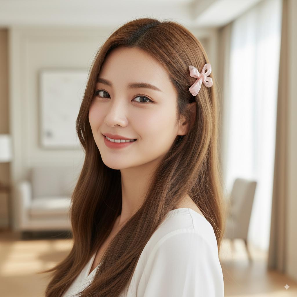 Luxurious Sparkle Ribbon Barrette (3.7 Inch) / Elegance French Hair Pin / Automatic Hair Clip