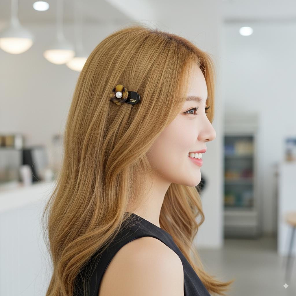 Pastel Small Pansy Mini Hair Claw Clip (1.6 Inch) / Tortoise Shell Frech Pin / Alligator Hair Clip for Woman