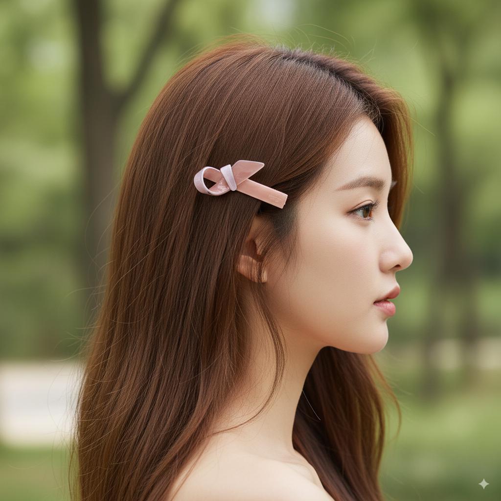 Scarf Ribbon Mini Hair Claw Clip (2.2 Inch) / Vivid Color French Pin / Alligator Hair Clip for Woman