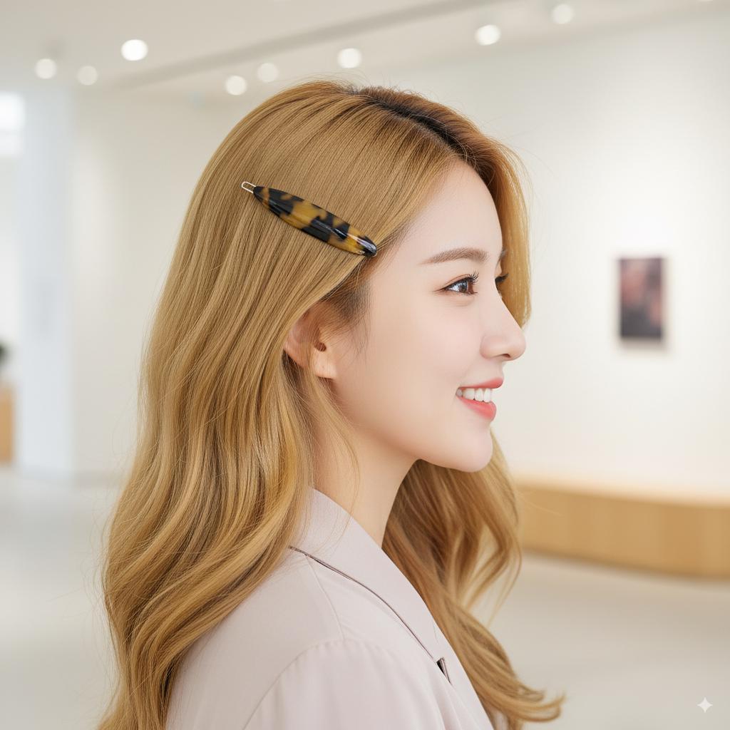 Leopard Oval Long Bobby Pin (2.8 Inch) / Pure Color Small French Hair Pin Pin / Tortoise Shell Snap Clip