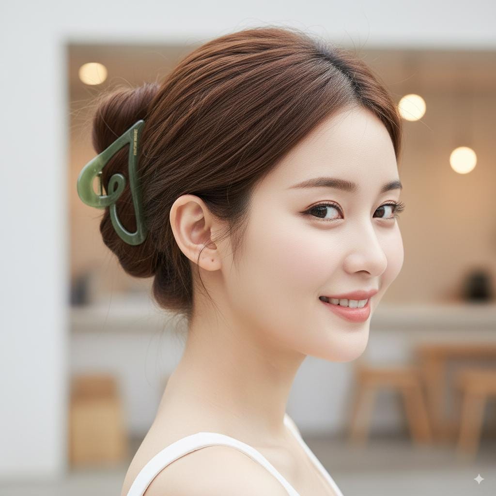 Sweet Heart Half-Up Hair Claw Clip (3.5 Inch) / Elegance French Hair Pin / Hair Barrette for Woman