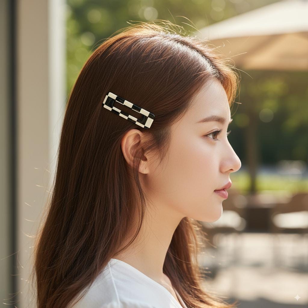 Simple Straight Rectangular Frame Mini Clip Side Claw (2.4 Inch) / Vivid Color French Pin / Alligator Hair Clip for Woman