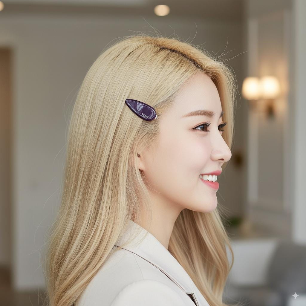 Luxurious Rounded Triangle Flat Mini Hair Clip Side Claw (1.4 Inch) / Vivid Color French Pin / Alligator Hair Clip for Woman