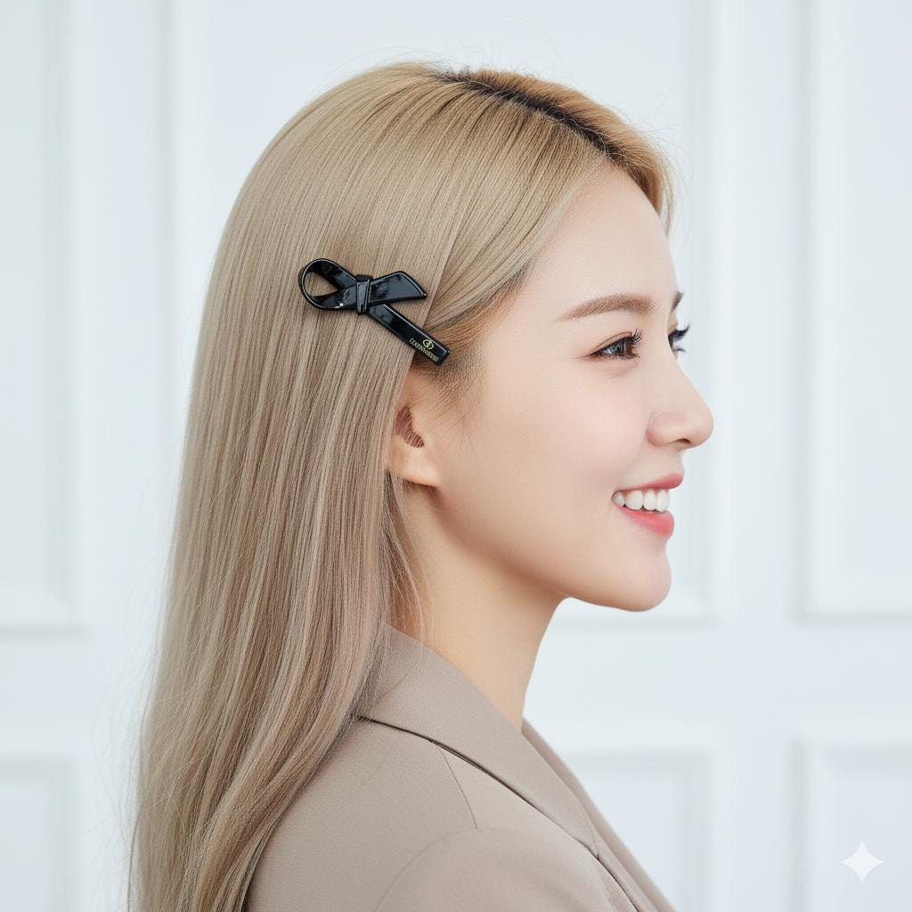 Scarf Ribbon Mini Hair Claw Clip (2.4 Inch) / Cute French Hair Pin / Alligator Hair Clip for Woman / French Barrette for Girls