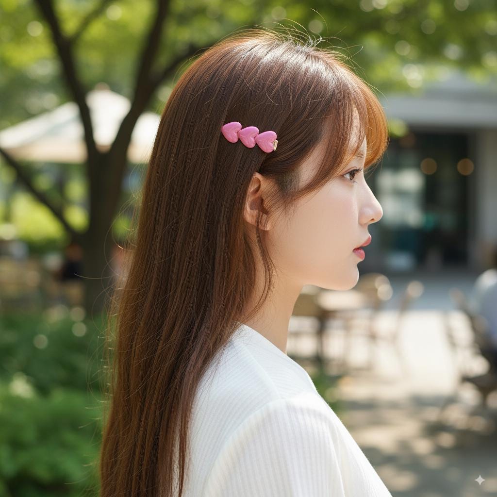 Three Hearts Clip Mini Claw Clip (2.0 Inch) / Cute Tortoise Shell French Hair Pin / Small Hair Clips